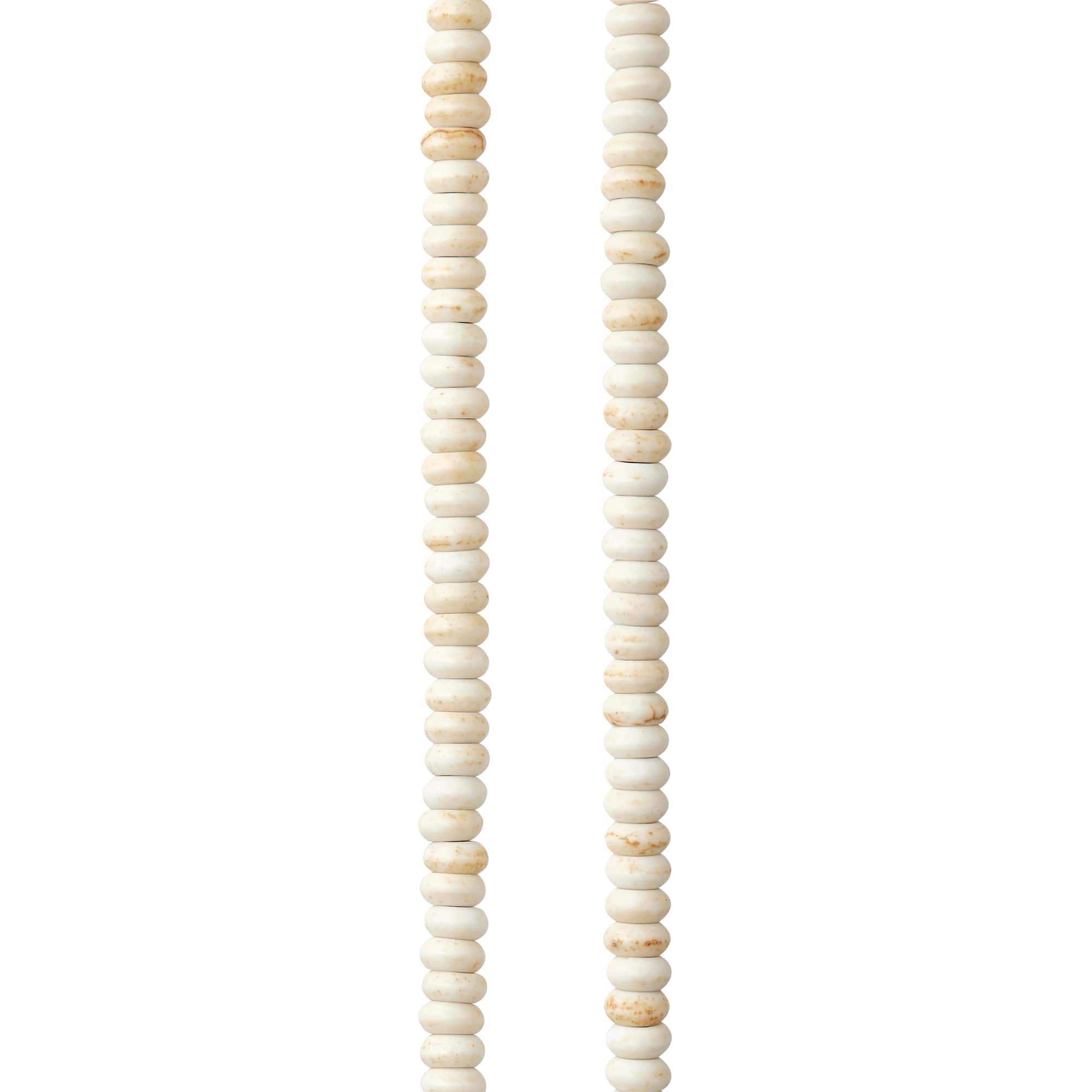 White Rondelle Reconstituted Turquoise Stone Beads, 4mm by Bead Landing™